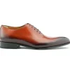 Discount Ace Marks Shoes Ace Marks Carlo Wholecut Oxford Plain Toe Cognac Tramonto Patina CognacTramontoPatina