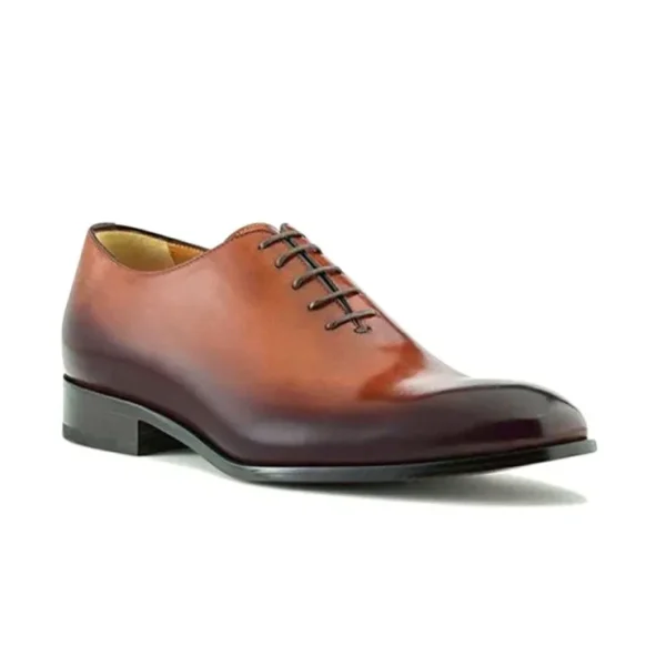 Discount Ace Marks Shoes Ace Marks Carlo Wholecut Oxford Plain Toe Cognac Tramonto Patina CognacTramontoPatina