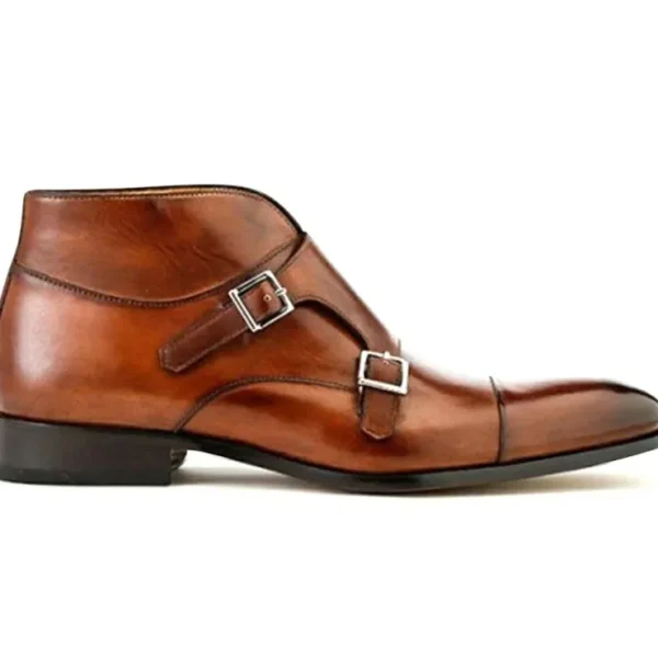 New Ace Marks Shoes Ace Marks James Monkstrap Boot In Brown