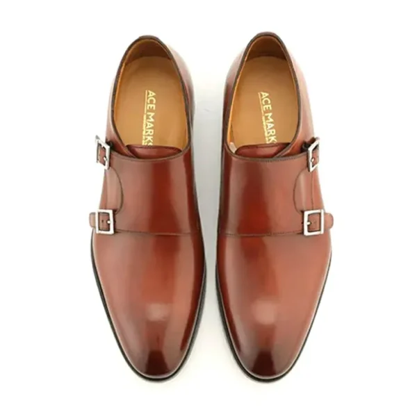 Discount Ace Marks Shoes Ace Marks Kurt Monkstrap Brandy Antique BrandyAntique