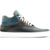 Clearance Ace Marks Shoes Ace Marks Maximo High Top Dress Sneakers In Dk Blue & Cobalt DkBlue&Cobalt