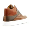 Best Sale Ace Marks Shoes Ace Marks Maximo High Top Dress Sneakers In Cuoio & Cognac Cuoio&Cognac