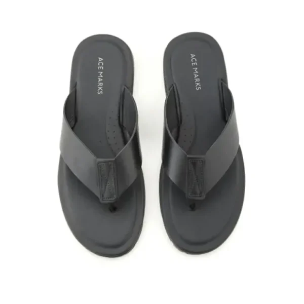 Best Sale Ace Marks Shoes Ace Marks Oceanio Thong Sandals In Black Leather BlackLeather