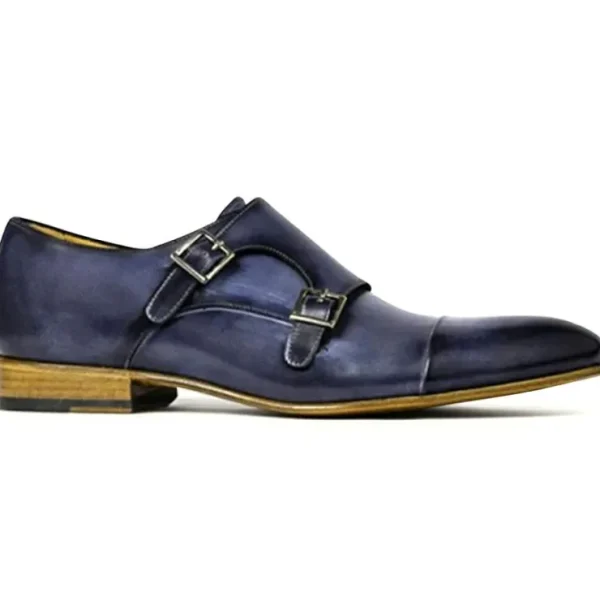 Discount Ace Marks Shoes Ace Marks Theo Monkstrap Vela Blue Nicol Antique VelaBlueNicolAntique