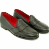 Fashion Alan Payne Barney Deerskin Penny Loafers Black