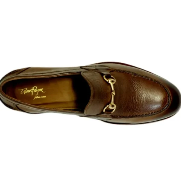 Clearance Alan Payne Miami Pebble Grain Bit Loafers Brown