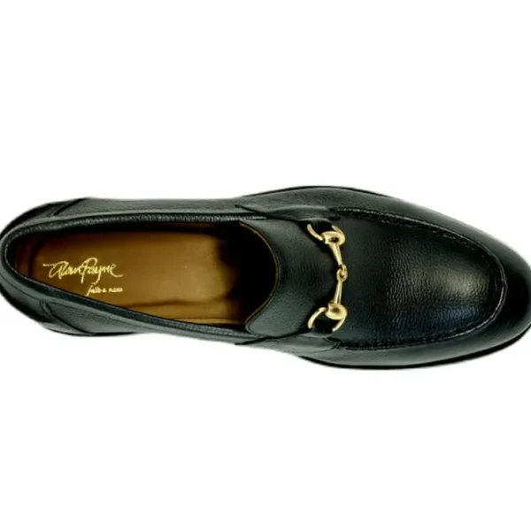 Cheap Alan Payne Miami Pebble Grain Bit Loafers Black