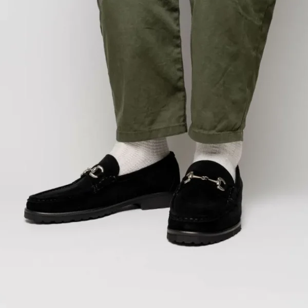 Discount Alan Payne Wharton Suede Bit Loafers Black