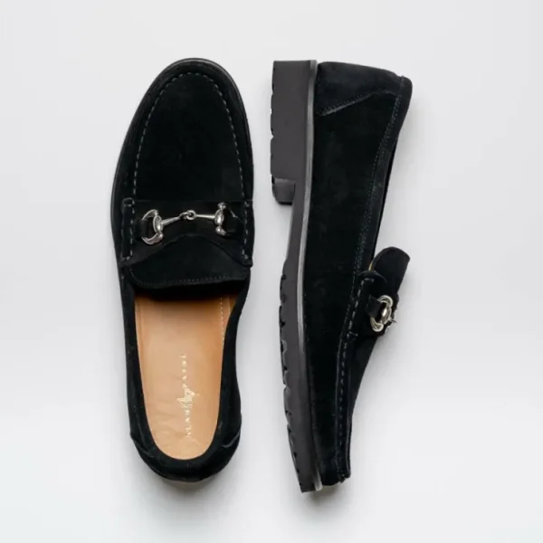 Discount Alan Payne Wharton Suede Bit Loafers Black