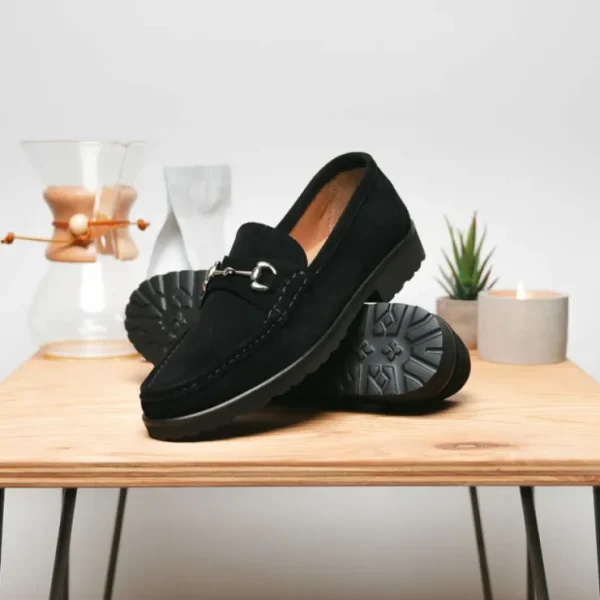 Discount Alan Payne Wharton Suede Bit Loafers Black