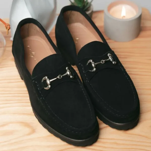 Discount Alan Payne Wharton Suede Bit Loafers Black