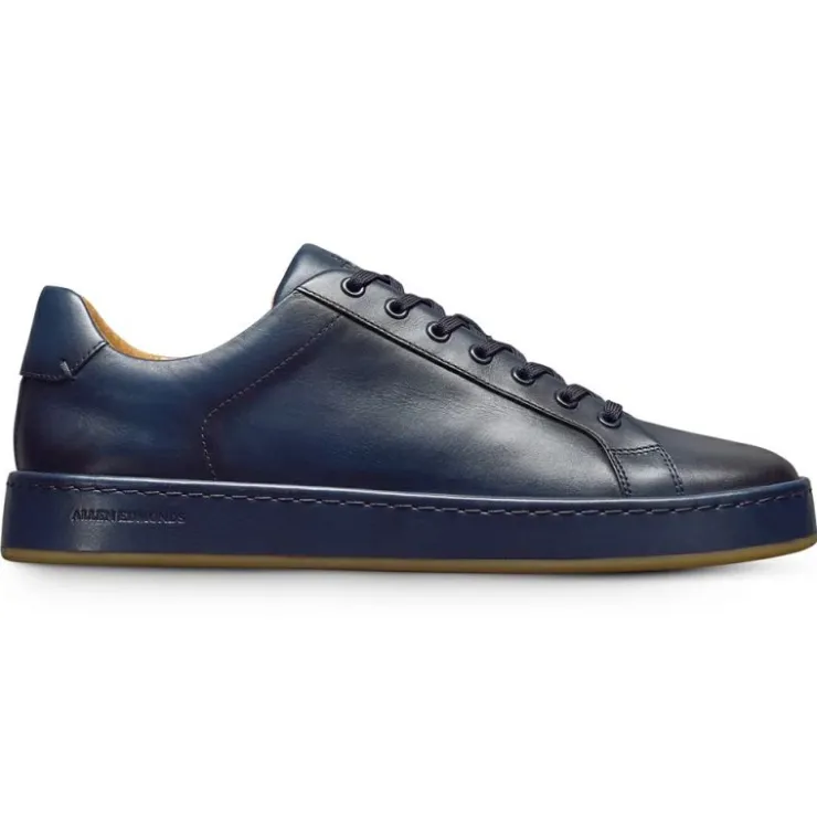 Best Sale Allen Edmonds Barnes Leather Lace-Up Sneaker (7597) Navy