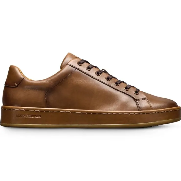 Best Allen Edmonds Barnes Leather Lace-Up Sneaker (7596) Coffee