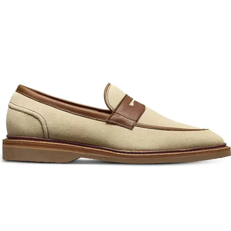 Clearance Allen Edmonds Randolph Verse Suede & Leather Penny Loafer Sand / Chili (7987)