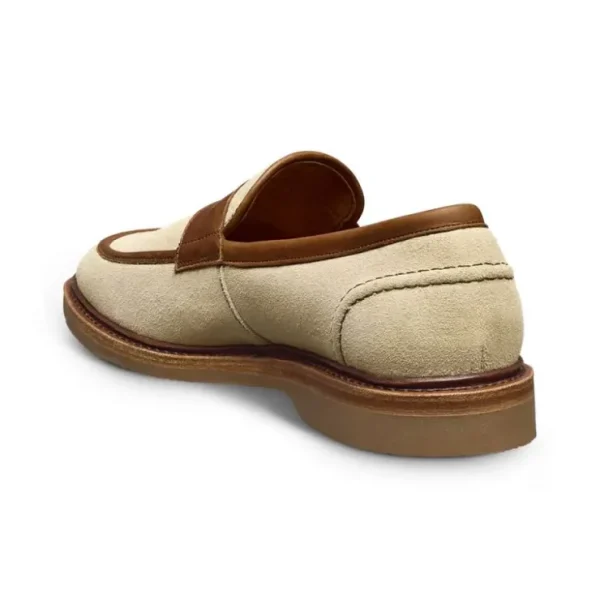allen_edmonds_randolph_ve_1.webp Clearance Allen Edmonds Randolph Verse Suede & Leather Penny Loafer Sand / Chili (7987)