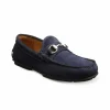 Best Allen Edmonds Sebastian Suede Bit Driving Loafer Navy Sea (6352) NavySea