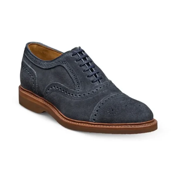 Clearance Allen Edmonds Strand Verse Suede Cap-toe Oxford (7982) Navy