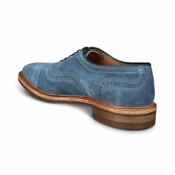 Best Sale Allen Edmonds Strandmok Suede Cap-toe Oxford (7183) Denim