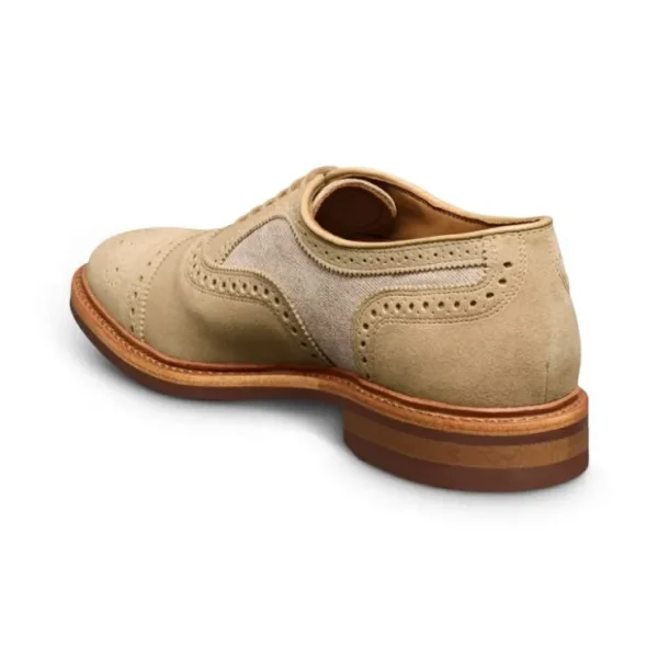 Shop Allen Edmonds Strandmok Suede Cap-toe Oxford (8077) Bone