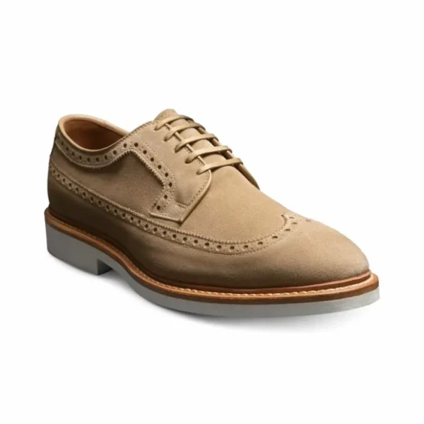 Cheap Allen Edmonds William Suede Wingtip Derby (6317) Bone