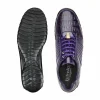 Online Belvedere Astor Genuine Hornback Caiman Crocodile Crocodile / Calfskin Sneakers (33599) Purple