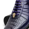 Online Belvedere Astor Genuine Hornback Caiman Crocodile Crocodile / Calfskin Sneakers (33599) Purple