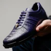 Online Belvedere Astor Genuine Hornback Caiman Crocodile Crocodile / Calfskin Sneakers (33599) Purple