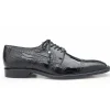 Best Belvedere Batta Ostrich Leg Cap Toe Shoes (14006) Black