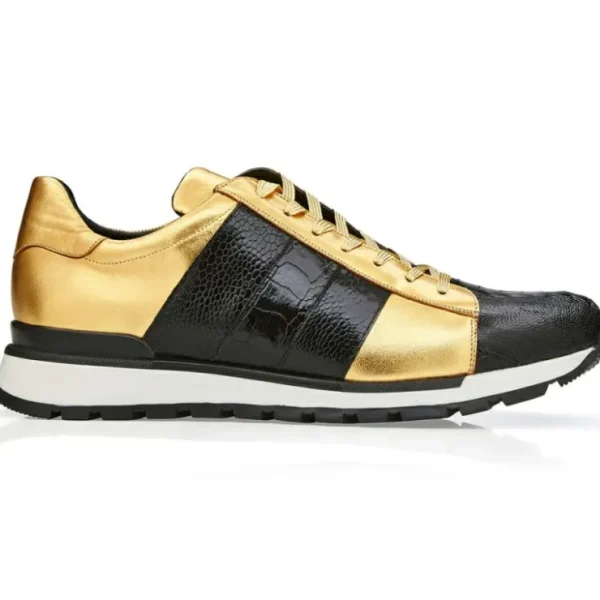 Store Belvedere Blake Ostrich Sneakers Black / Gold (33629)