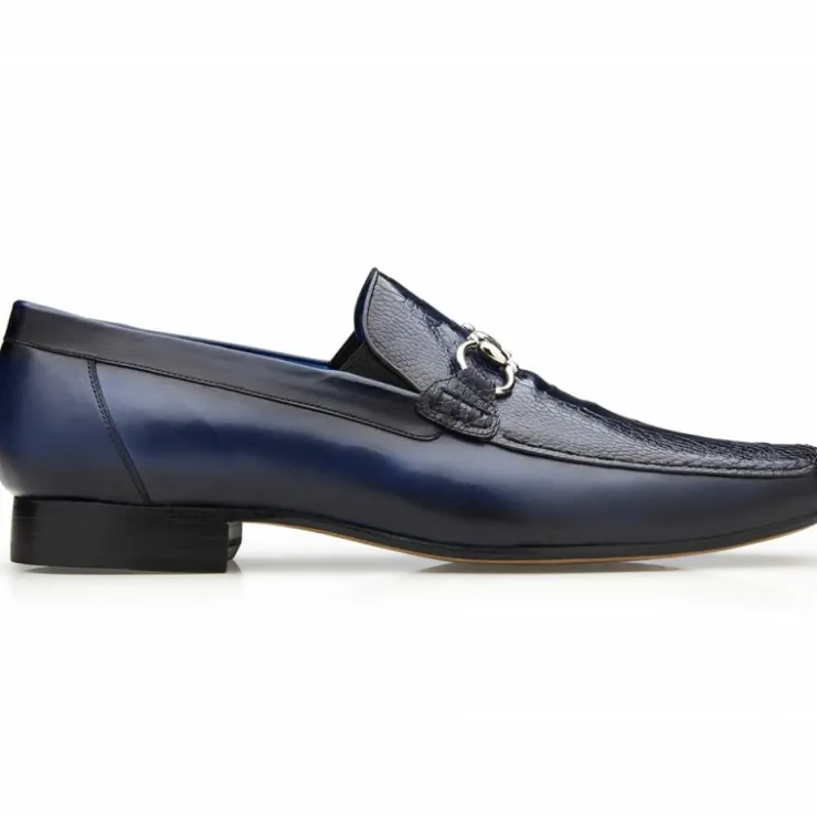 Online Belvedere Bruno Ostrich & Italian Calfskin Shoes (1026) Navy