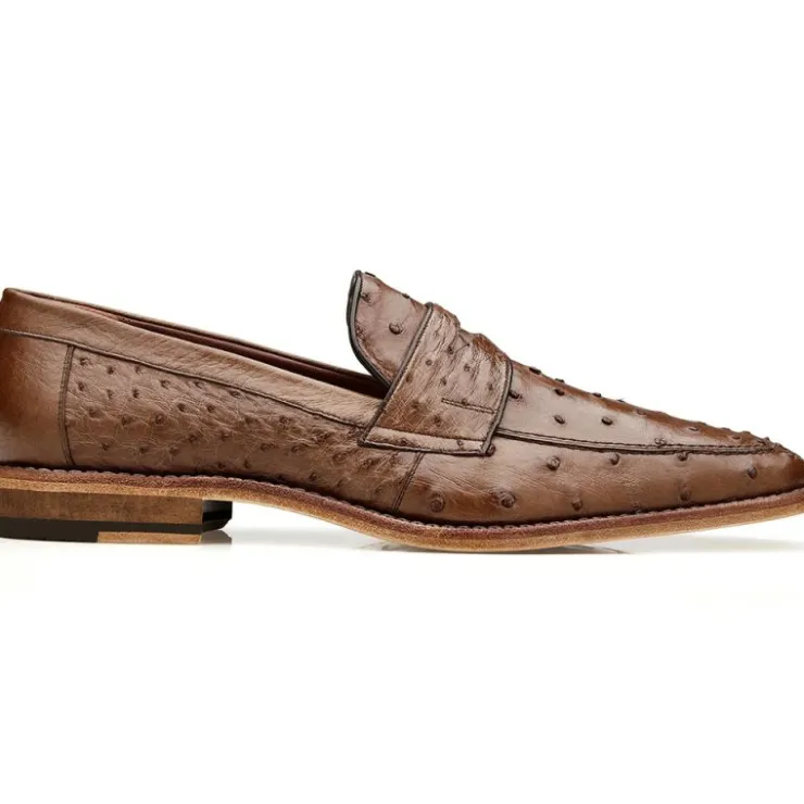 Hot Belvedere Espada Ostrich Penny Loafers (2440) Tabac