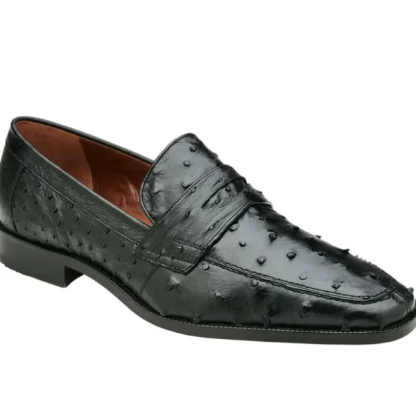 Store Belvedere Espada Ostrich Penny Loafers (2440) Black