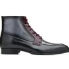 Fashion Belvedere Greco Ostrich & Italian Leather Boots Grey / Burgundy (R79)