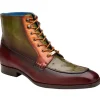 Best Belvedere Greco Ostrich & Italian Leather Boots Ant. Burgundy / Olive / Brandy (R79)