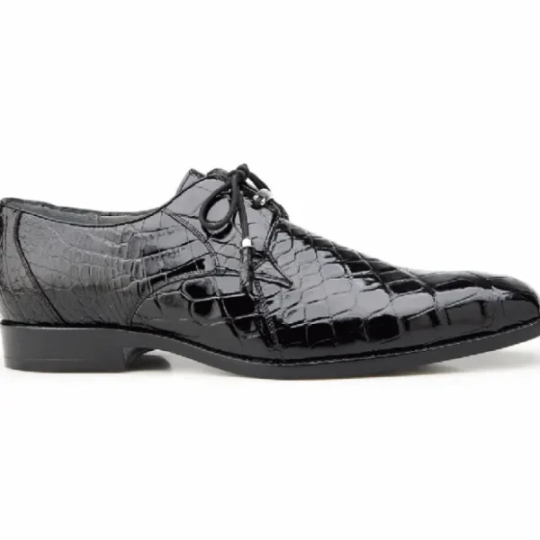 Hot Belvedere Lago Alligator Dress Shoes (14010) Black