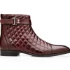 Discount Belvedere Libero Ostrich & Quilted Leather Boots Ant. Dark Burgundy (R80) AntiqueDarkBurgundy