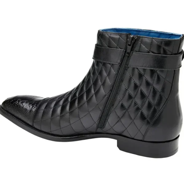 Online Belvedere Libero Ostrich & Quilted Leather Boots (R80) Black