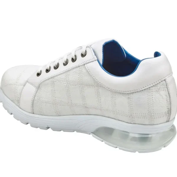 Sale Belvedere Magnus Ostrich Patchwork Sneakers (E21) White