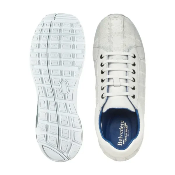 Sale Belvedere Magnus Ostrich Patchwork Sneakers (E21) White