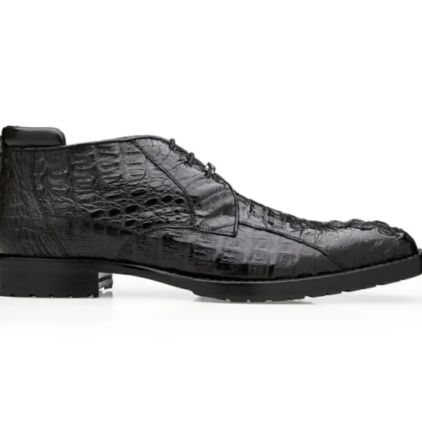 Outlet Belvedere Marcello Genuine Hornback Caiman Ankle Boots Black