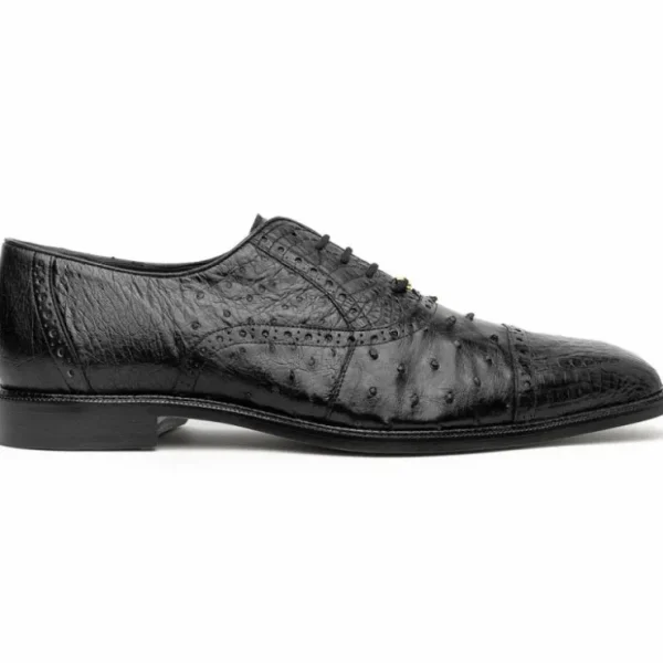 Hot Belvedere Onesto II Ostrich/Crocodile Shoes (1419) Black