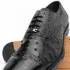 Hot Belvedere Onesto II Ostrich/Crocodile Shoes (1419) Black