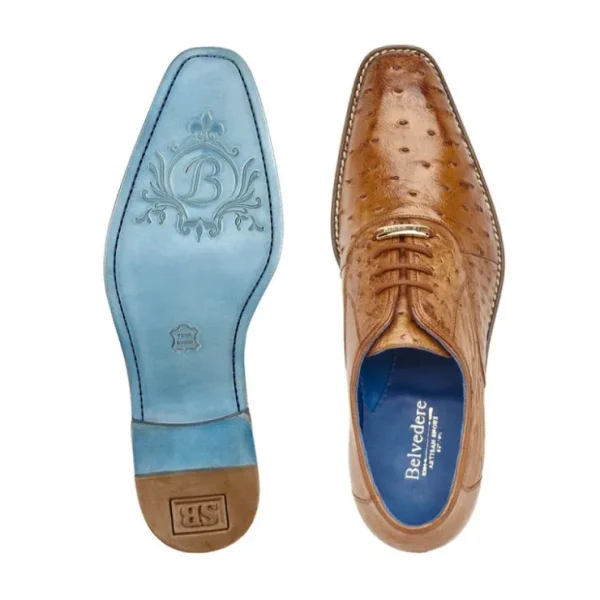 Cheap Belvedere Orlando Genuine Ostrich Quill Shoes Antique Peanut (D01) AntiquePeanut