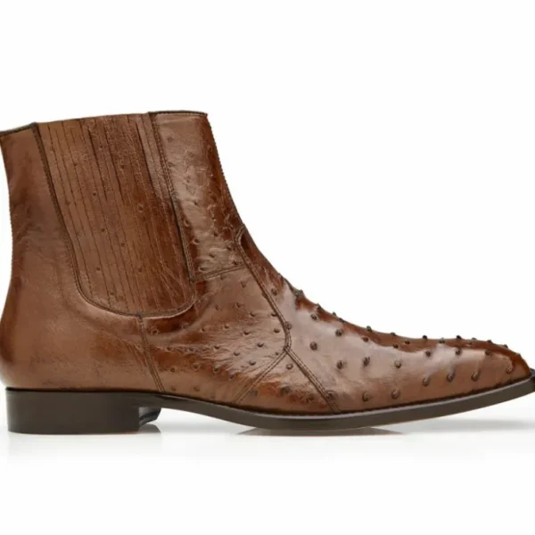 Flash Sale Belvedere Roger Genuine Ostrich Quill Chelsea Boots Ant Brandy (R55) AntBrandy