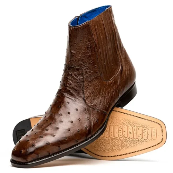 Flash Sale Belvedere Roger Genuine Ostrich Quill Chelsea Boots Ant Brandy (R55) AntBrandy