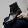 Discount Belvedere Roger Genuine Ostrich Quill Chelsea Boots (R55) Black