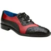 Flash Sale Belvedere Sesto Genuine Ostrich Quill / Italian Leather Shoes Black / Red (R54)