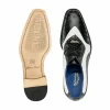 Best Belvedere Sesto Genuine Ostrich Quill / Italian Leather Shoes Black / White (R54)