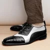 Best Belvedere Sesto Genuine Ostrich Quill / Italian Leather Shoes Black / White (R54)