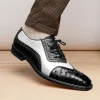 Best Belvedere Sesto Genuine Ostrich Quill / Italian Leather Shoes Black / White (R54)